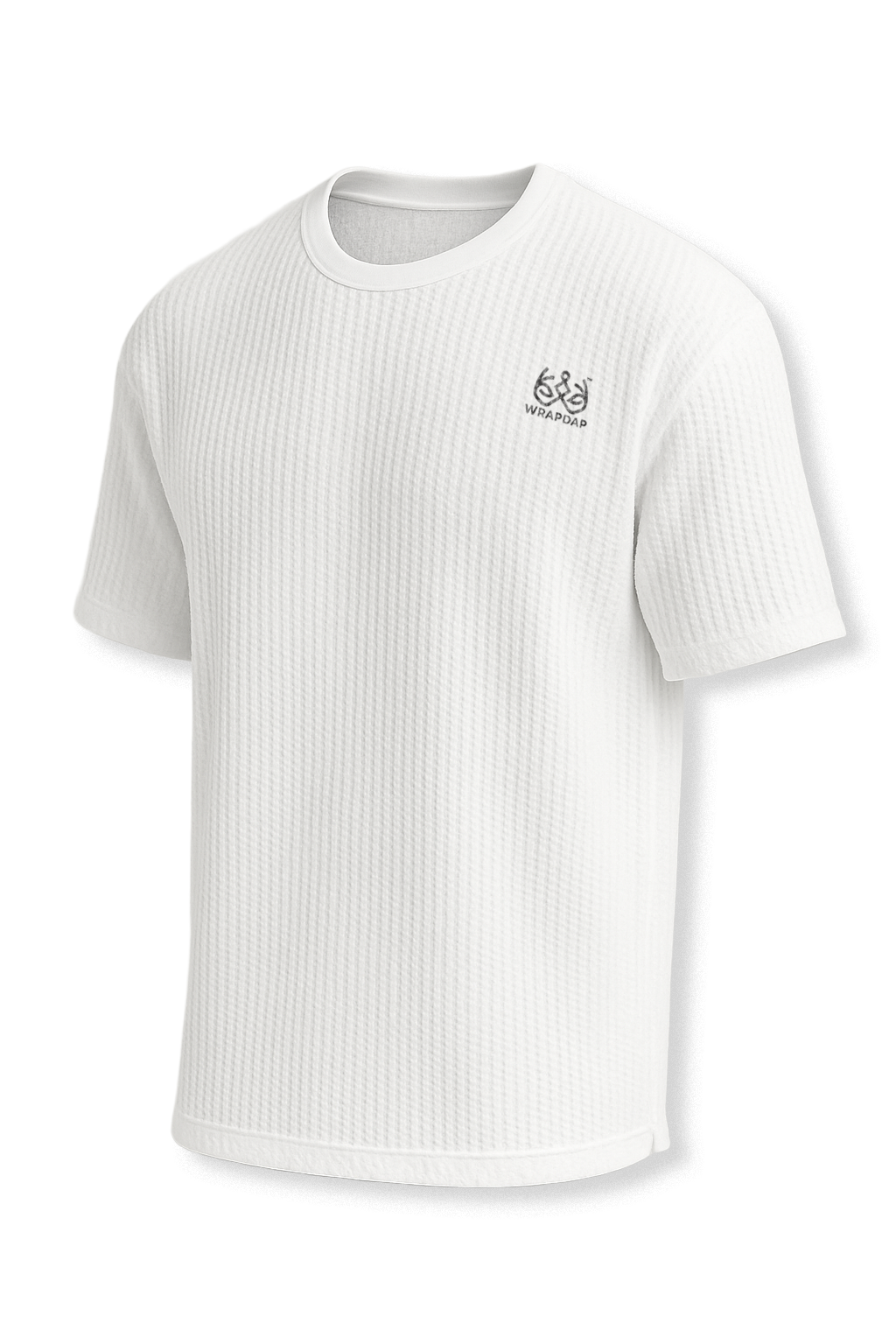 Waffle Fabric Cotton White Men Oversized T-Shirt