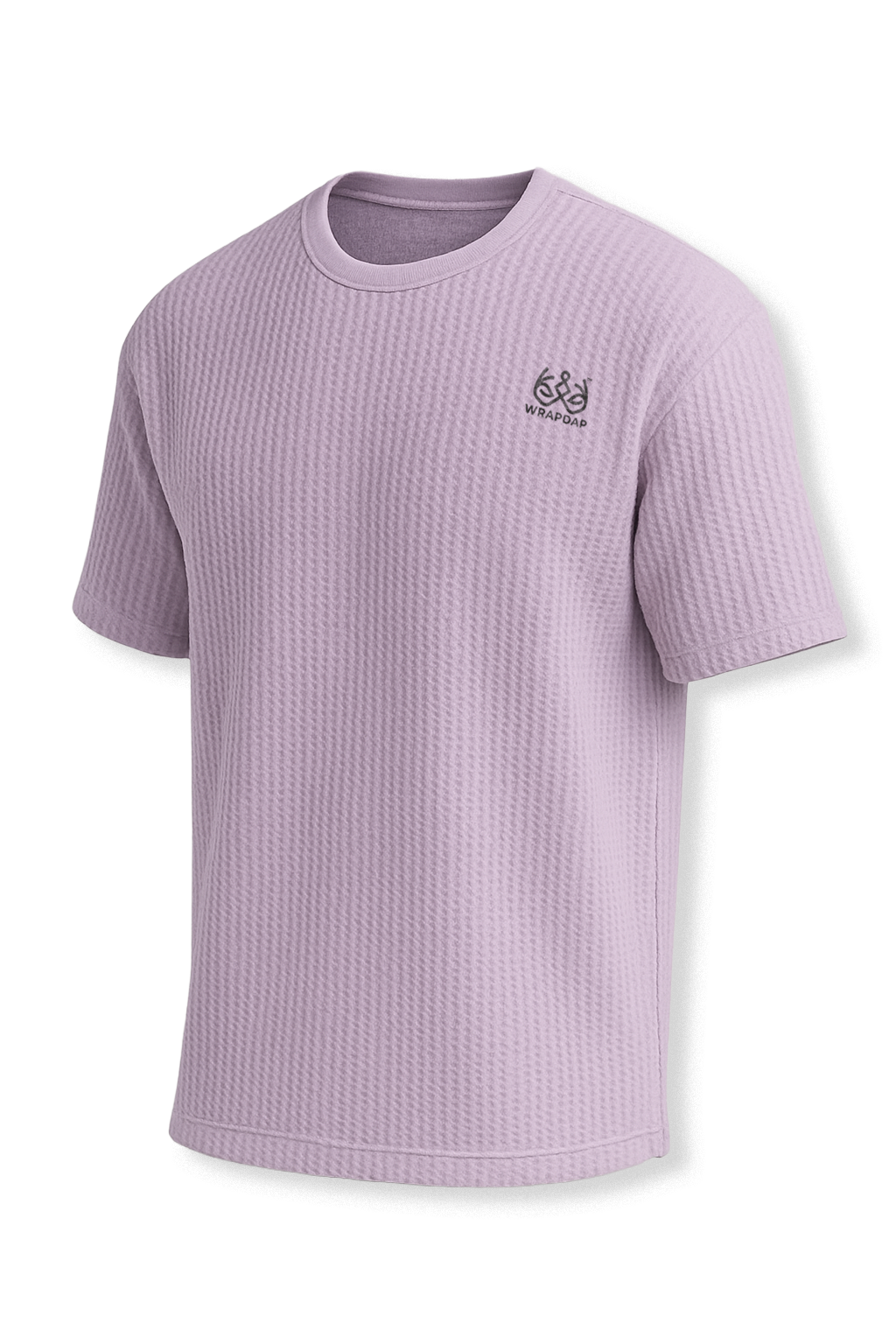 Waffle Fabric Cotton Lavender Men Oversized T-Shirt
